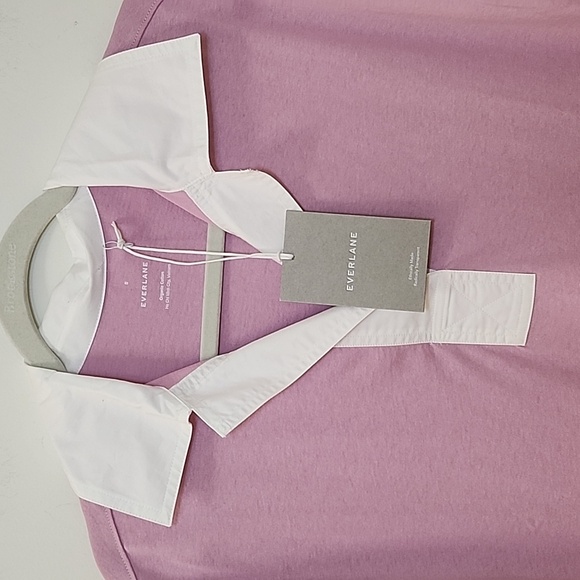 NWT Everlane Womens Polo Dress 100% Organic Cotton Preppy Collared Pink Sz Small - Picture 15 of 16